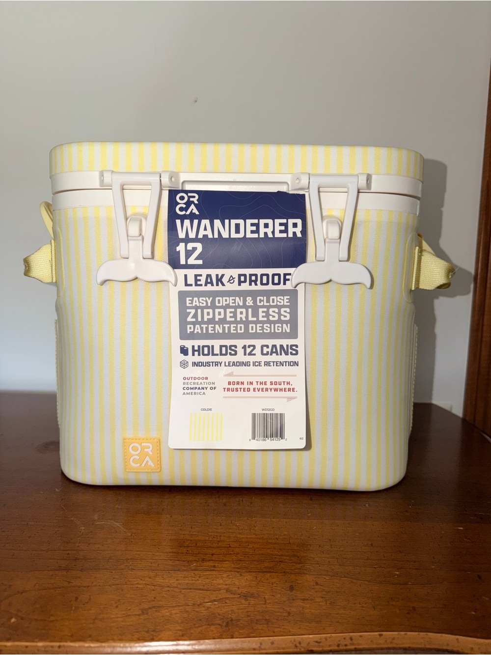 NWT ORCA Wanderer 12 Leak-Proof Cooler - Yellow Striped